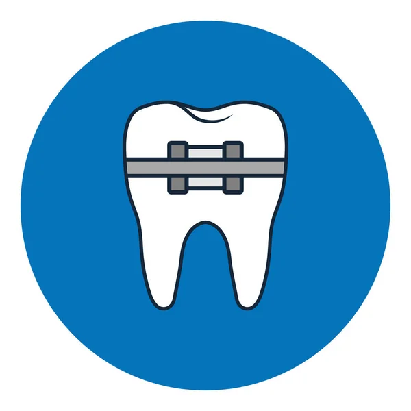 Diente con abrazaderas metálicas o sistema de soporte — Archivo Imágenes Vectoriales