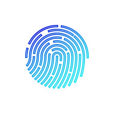 Dokunmatik kimliği parmak izi tanıma. Kimliği app simgesi. Vektör çizim