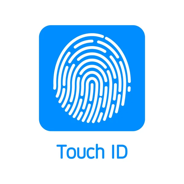 Touch Reconocimiento Huellas Digitales Icono Aplicación Ilustración Vectorial — Vector de stock