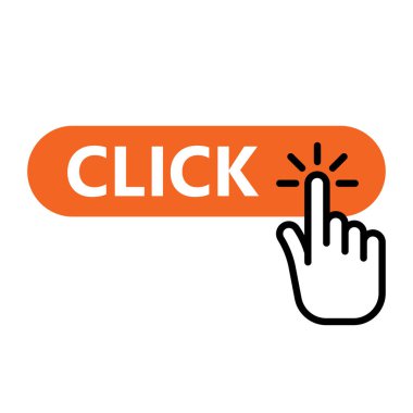 Düğme simgesini, öğe Web siteleri için el. El ile düğmesini tıklatın. Vektör çizim