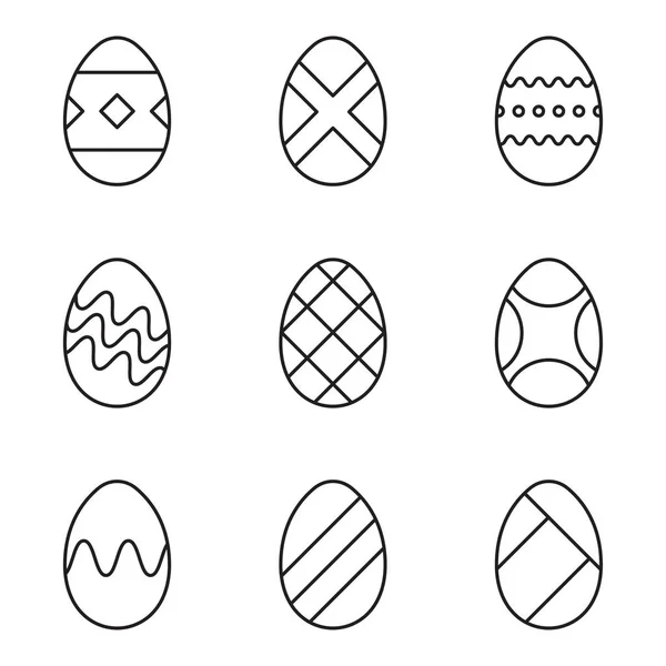 Easter Eggs Icons Set Vector Illustration Isolated White Background — Stock Vector