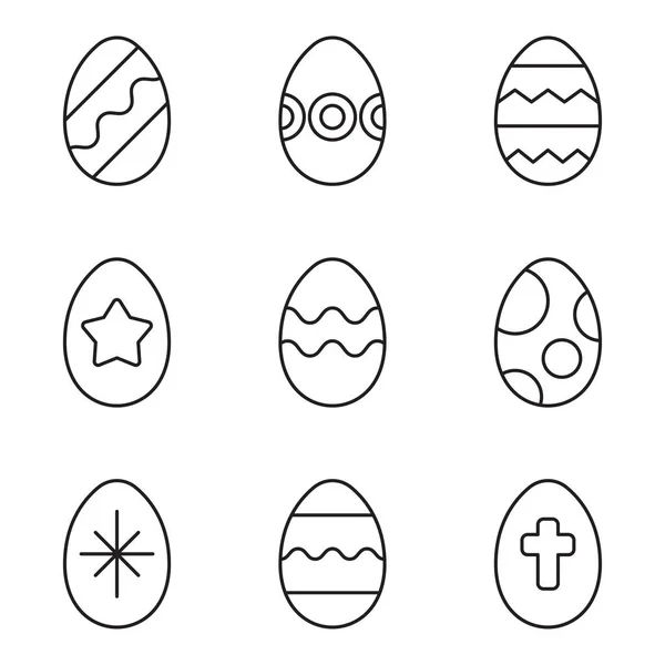 Easter Eggs Icons Set Vector Illustration Isolated White Background — Stock Vector