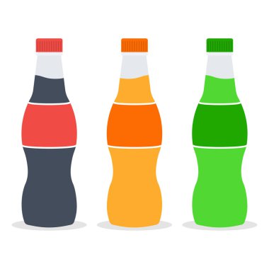 Üç şişe plastik tarre soda ile