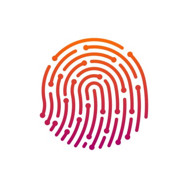 Dokunmatik kimliği. Parmak izi tanıma. Vektör çizim