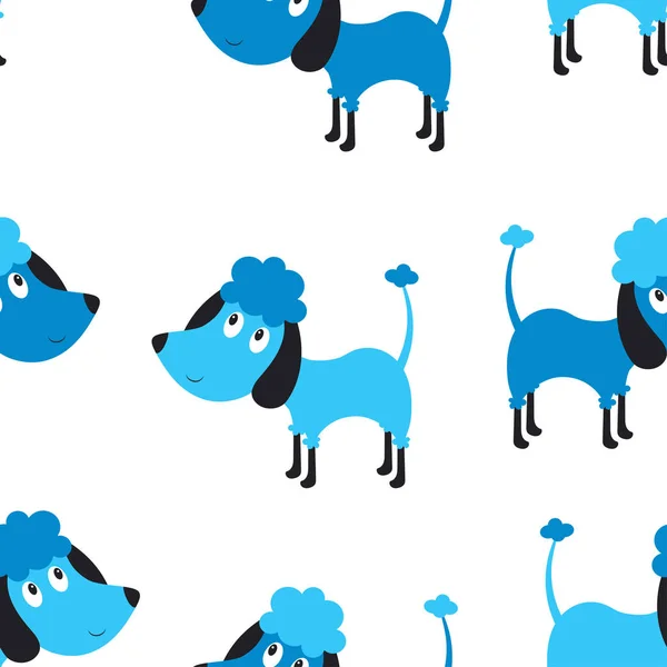 Motif de chien bleu sans couture — Image vectorielle