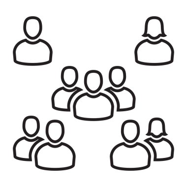 İnsanlar kümesi satırı simgesi. Basit semboller pack