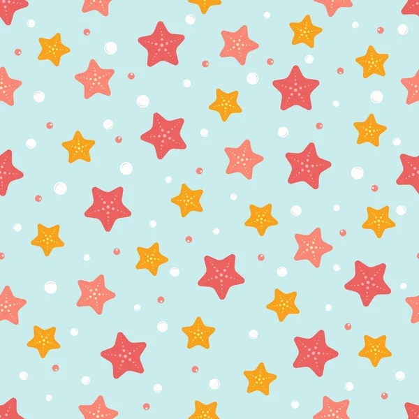 Estrella de mar lindo patrón de verano — Archivo Imágenes Vectoriales