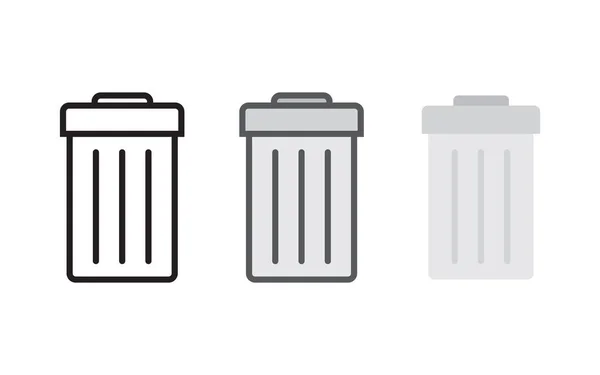 Icono de cubo de basura. ilustración vectorial — Vector de stock