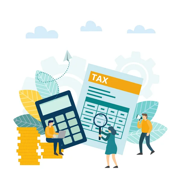 Tax financial analysis, tax online, accounting service concept. — Stock Vector