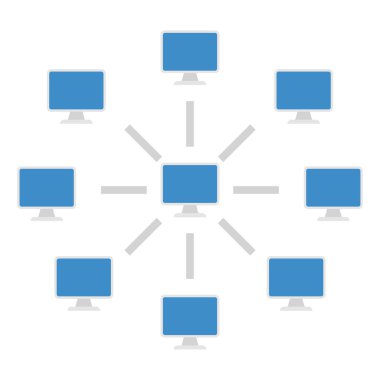 Bilgisayarların bağlantı diyagramı.