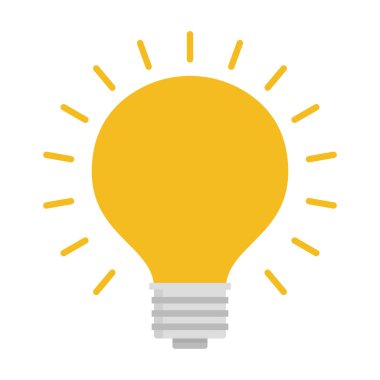 Işıklı ampul. Enerji ve fikir sembolü