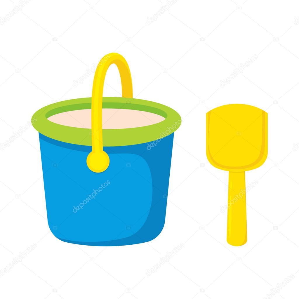 bucket and spade isolated