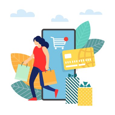 Online alışveriş konsept illüstrasyon