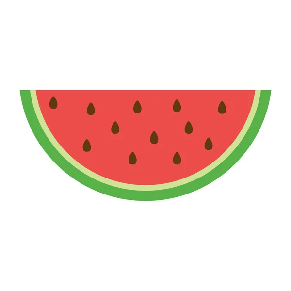 Ikon semangka dalam gaya datar - Stok Vektor