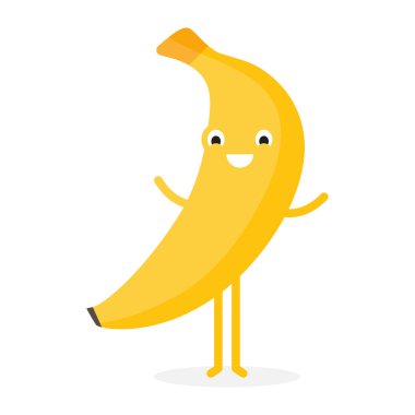 Muz. Sevimli meyve karakteri.