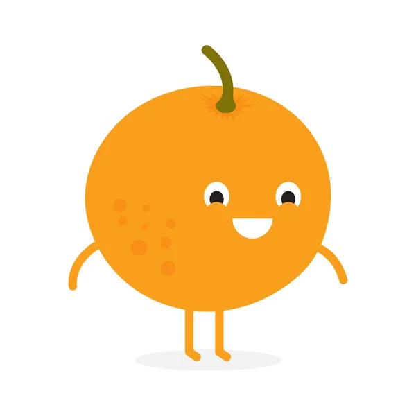 Fruit orange. Caractère de fruit mignon — Image vectorielle