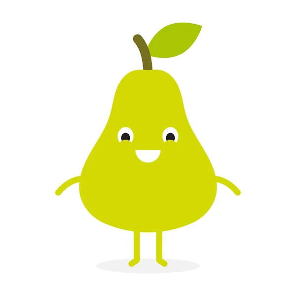 Poire, caractère de fruit mignon — Image vectorielle