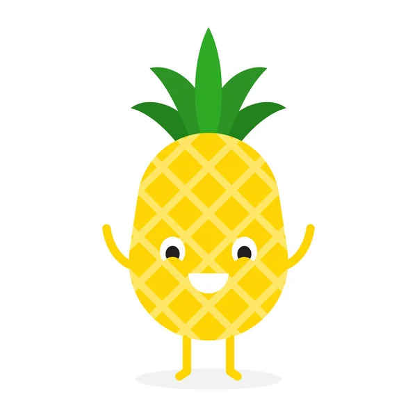 Ananas, caractère de fruit mignon — Image vectorielle