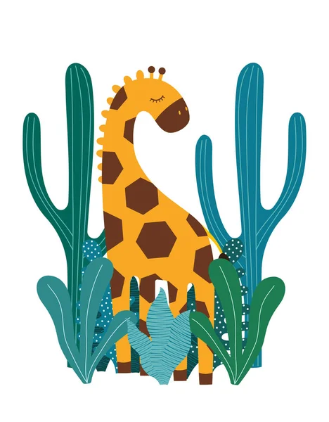 Африканські тварини природа милих жирафів — стоковий вектор