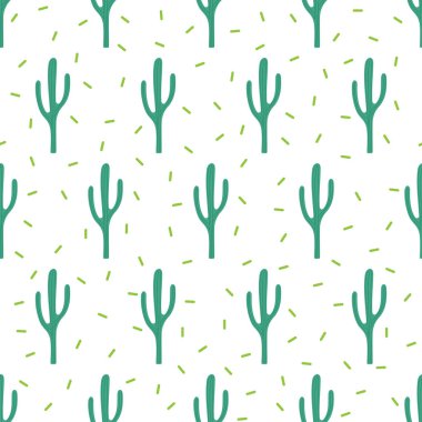 vektör dikişsiz basit desen kaktüsler