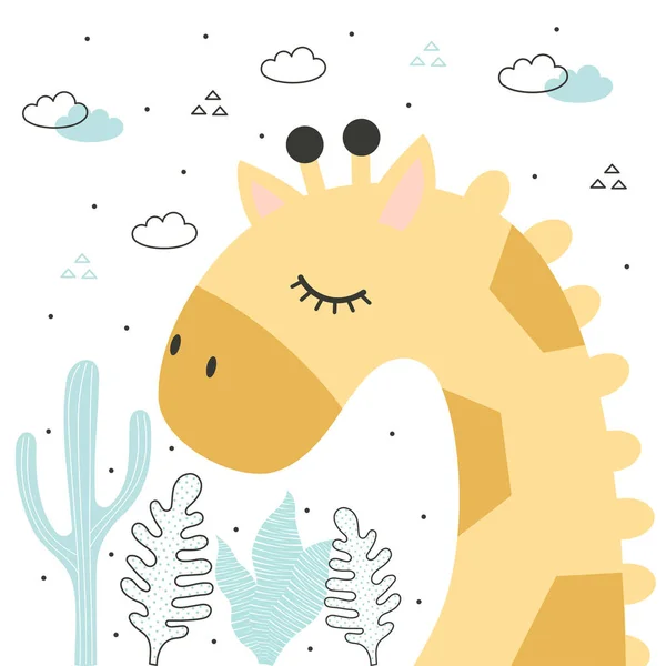 Vettore illustrazione giraffa — Vettoriale Stock
