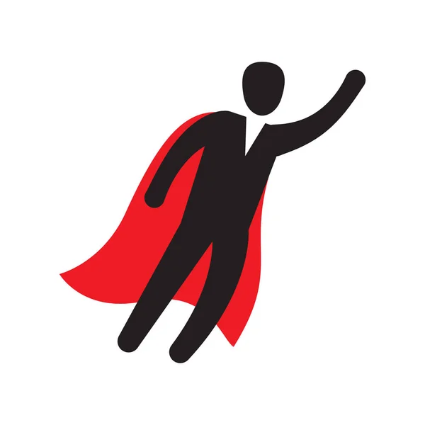 スーパーヒーローのように空を飛ぶビジネスマンのキャラクター — ストックベクタ