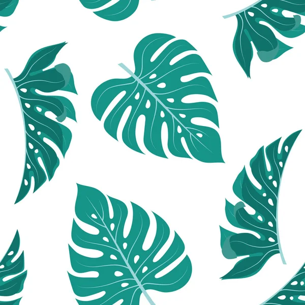 Feuilles de palmier tropical motif sans couture — Image vectorielle