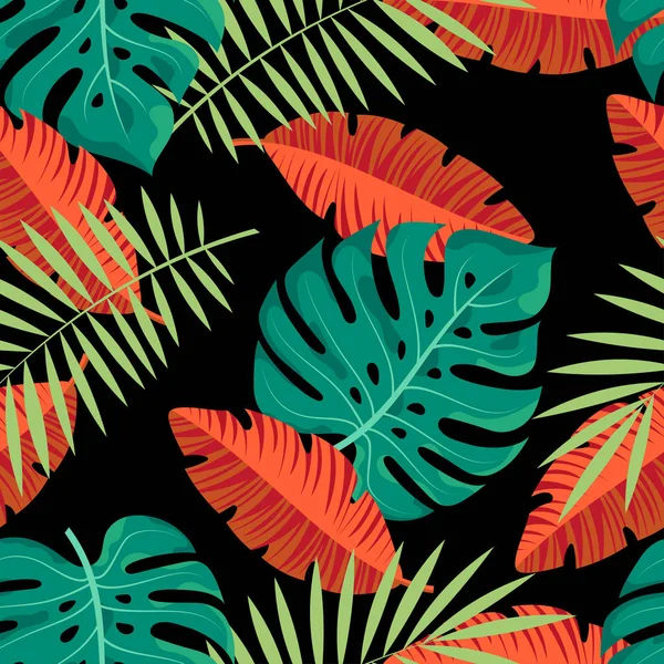 Motif tropical exotique jungle vectorielle — Image vectorielle