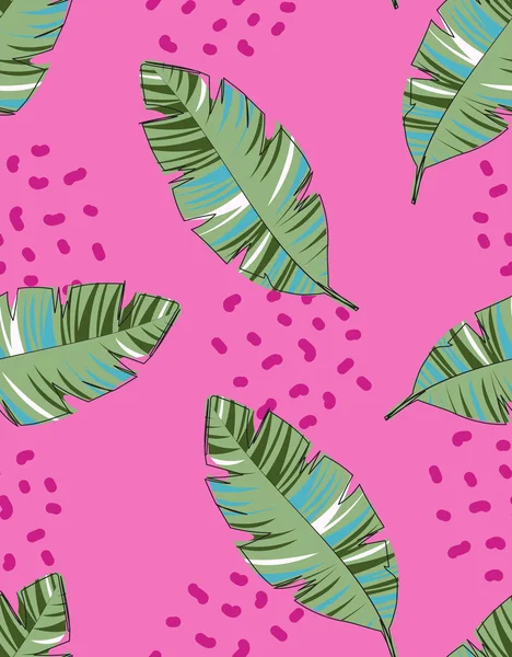 Patrón creativo con hojas de palma — Vector de stock