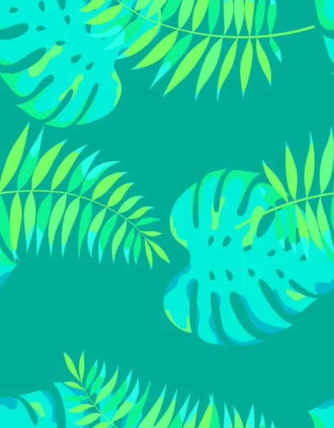 Modèle sans couture de feuille de Monstera — Image vectorielle