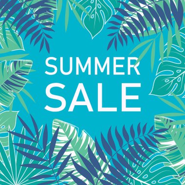 tropikal yaz satış afişi