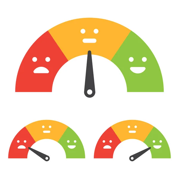 Emotionale Skala. Stimmungsindikator, Umfrage zur Kundenzufriedenheit, Feedback-Konzept — Stockvektor
