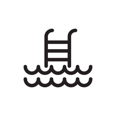 Merdiven simgesi ile yüzme havuzu