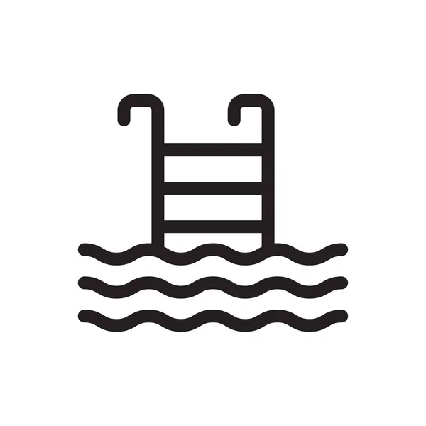 Merdiven simgesi ile yüzme havuzu — Stok Vektör