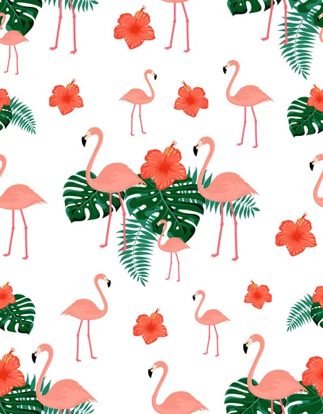 Motif de flamant rose sans couture — Image vectorielle