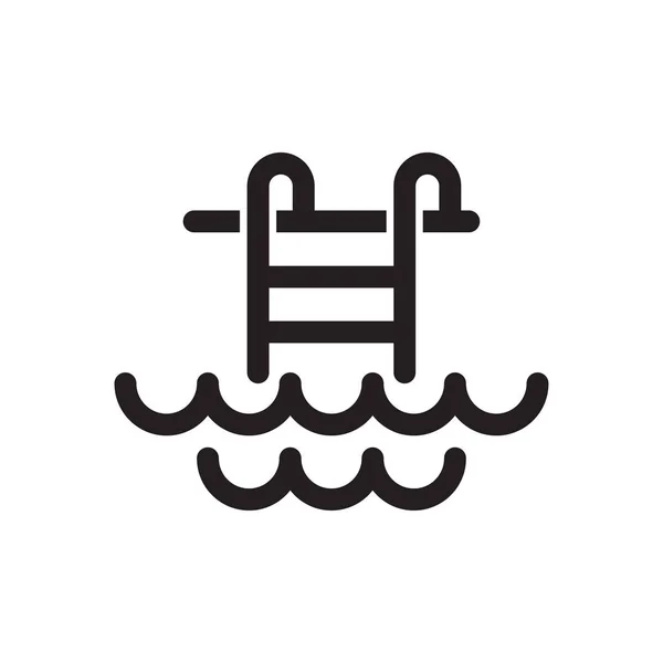 Schwimmbad mit Leiter-Symbol — Stockvektor