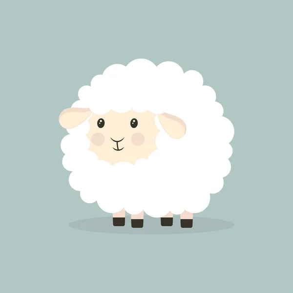 Leuke cartoon schapen geïsoleerd — Stockvector