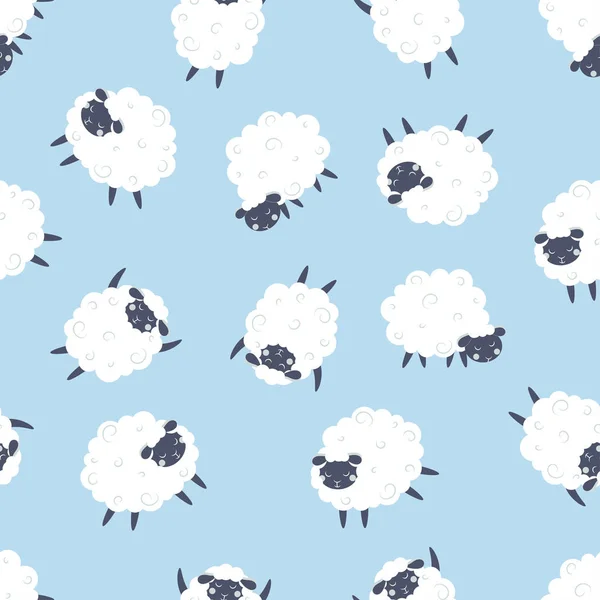 Cartoon schapen naadloos patroon — Stockvector