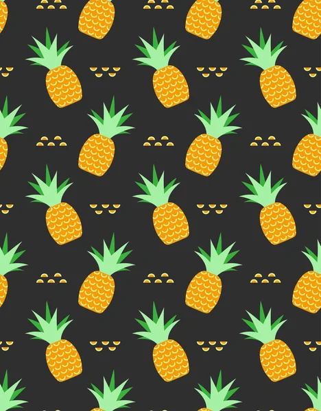 Ananas tropiska seamless mönster — Stock vektor