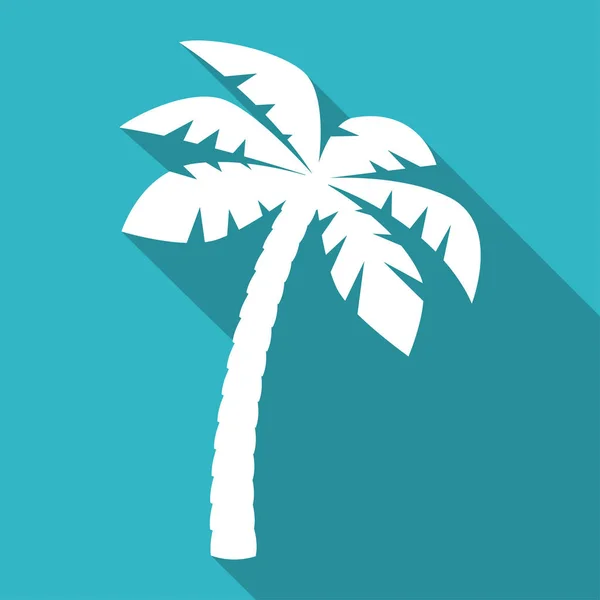 Uzun gölgeli palmiye ağacı simgesi — Stok Vektör