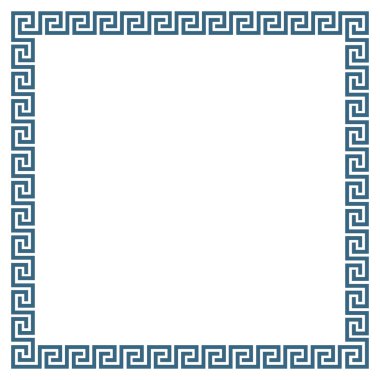 Decorative square frame in Greek style clipart