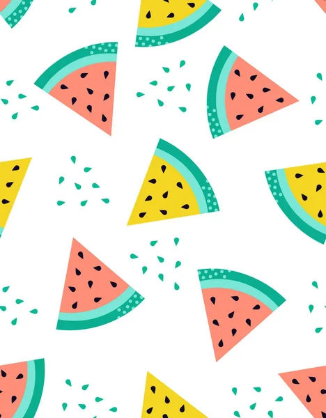 Kreative nahtlose Muster der Wassermelone — Stockvektor