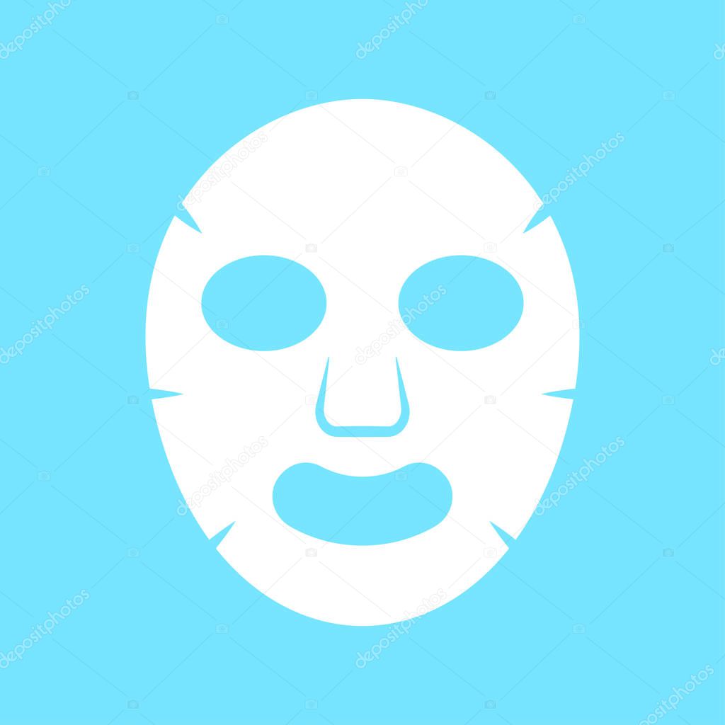 Facial mask flat icon. Medicine