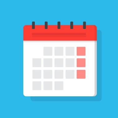 Takvim düz simge vektör