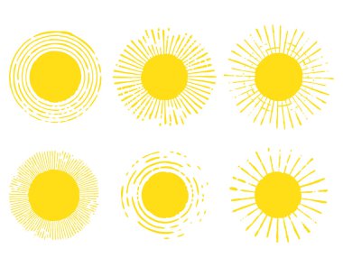 Güneşler kümesi. Vektör güneş sembolleri