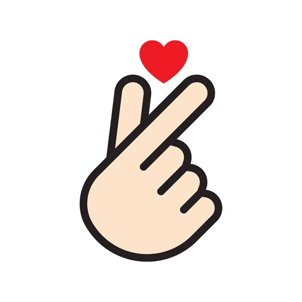 Coreano Finger Heart Vector illustrazione — Vettoriale Stock