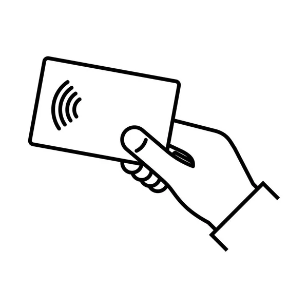 Paga senza contatto senza fili. Tecnologia NFC — Vettoriale Stock