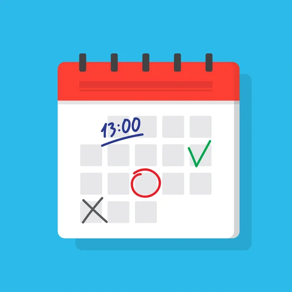 Fecha límite del calendario o notificación del recordatorio del evento — Vector de stock