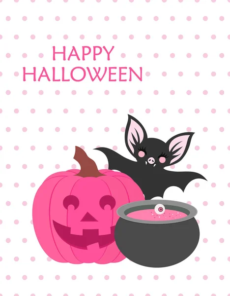 Carino poster di Halloween felice — Vettoriale Stock