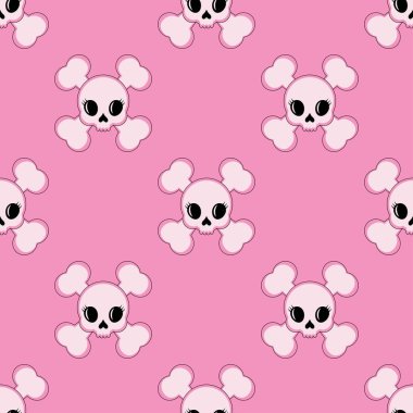 sevimli pembe iskelet deseni